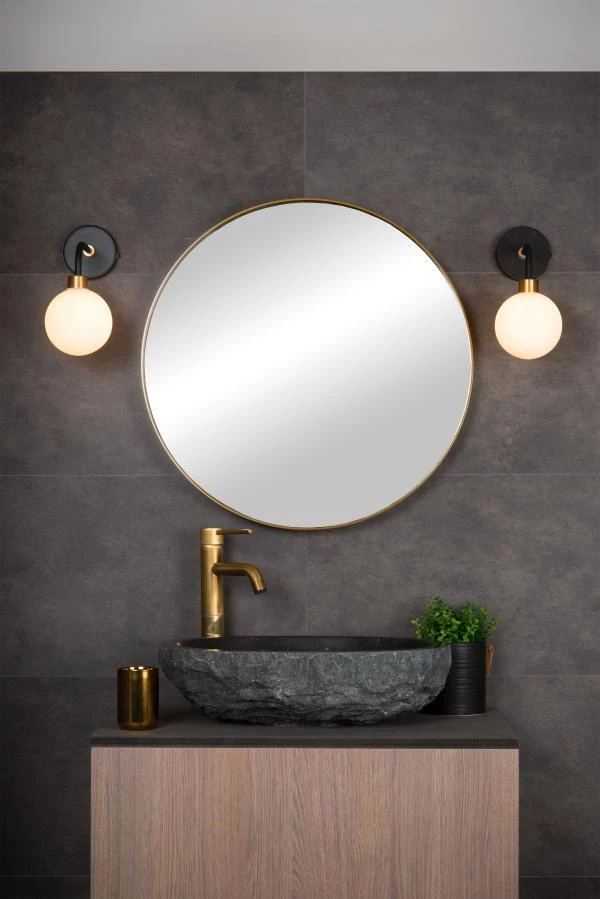 Lucide BEREND - Lámpara de pared Baño - 1xG9 - IP44 - Negro - ambiente 4